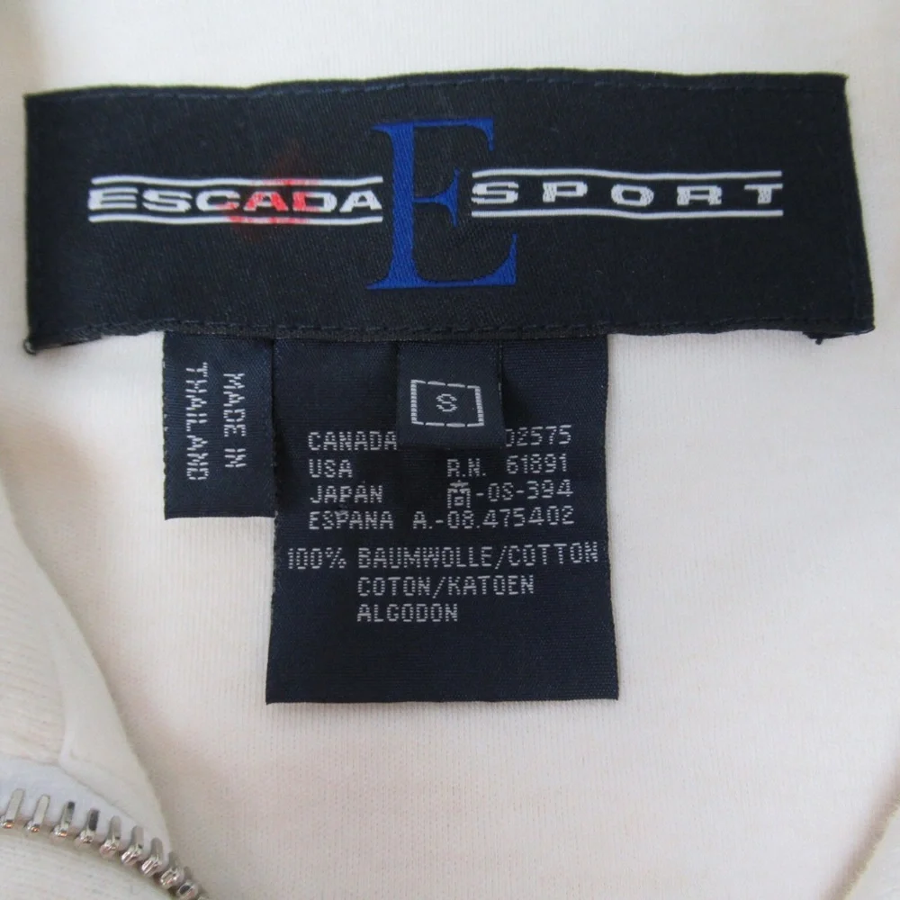 Escada Sport Vintage Zip Front Colorblock Sweatshirt Mens Small